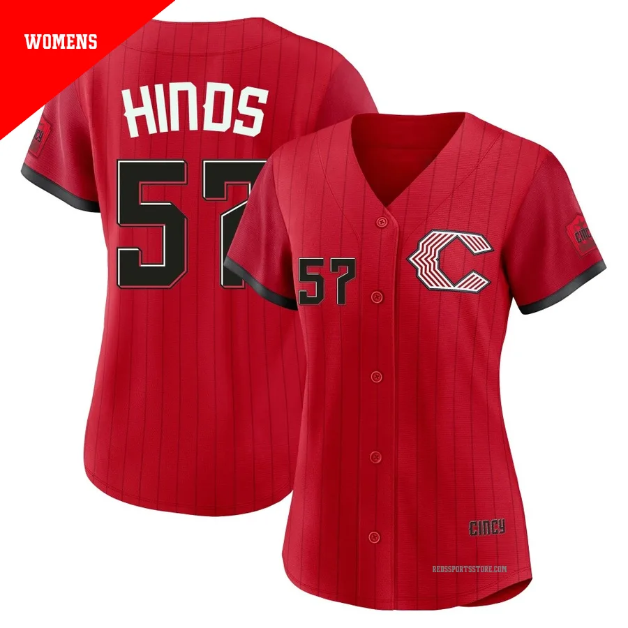 Cincinnati Reds ＃57 Rece Hinds Women's Red Limited 2026 City Connect Stadium Jersey