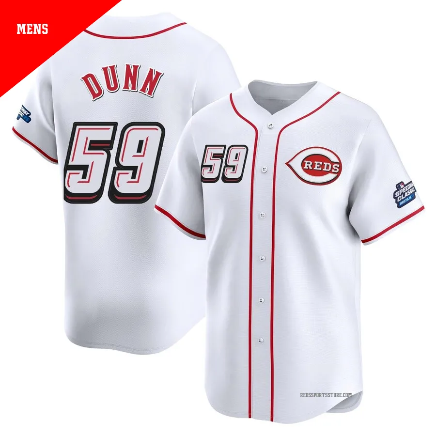 Cincinnati Reds ＃59 Blake Dunn Men's White Limited 2025 Speedway Classic Alternate Jersey