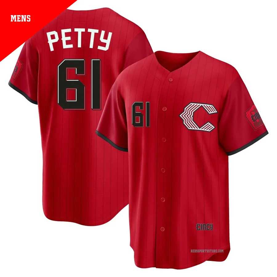 Cincinnati Reds ＃61 Chase Petty Men's Red Limited 2026 City Connect Stadium Jersey