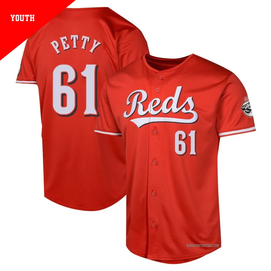 Cincinnati Reds ＃61 Chase Petty Youth Red Limited Alternate Jersey