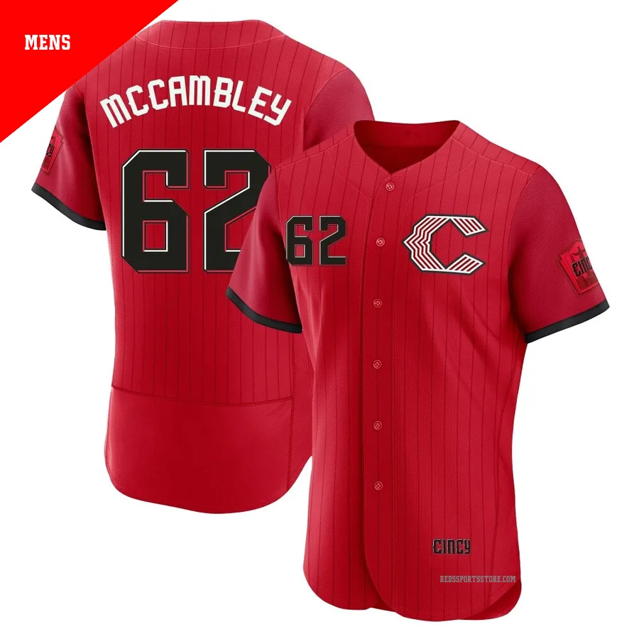 Cincinnati Reds ＃62 Zachary McCambley Men's Red Authentic 2026 City Connect Stadium Jersey
