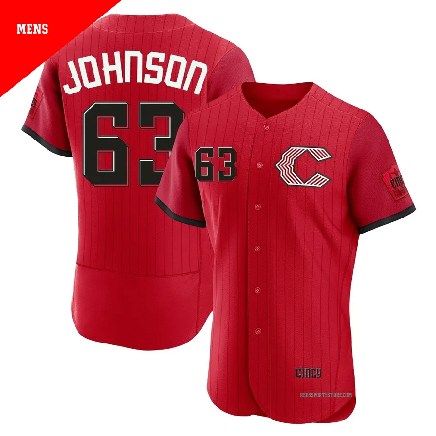 Cincinnati Reds ＃63 Ivan Johnson Men's Red Authentic 2026 City Connect Stadium Jersey