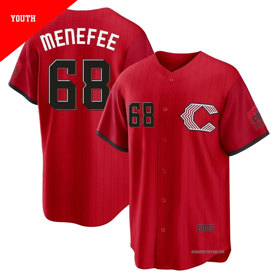 Cincinnati Reds ＃68 Joseph Menefee Youth Red Limited 2026 City Connect Stadium Jersey