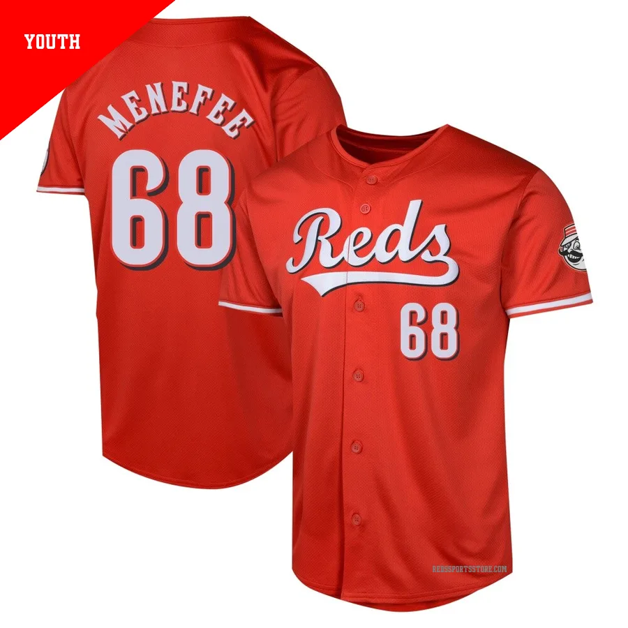 Cincinnati Reds ＃68 Joseph Menefee Youth Red Limited Alternate Jersey