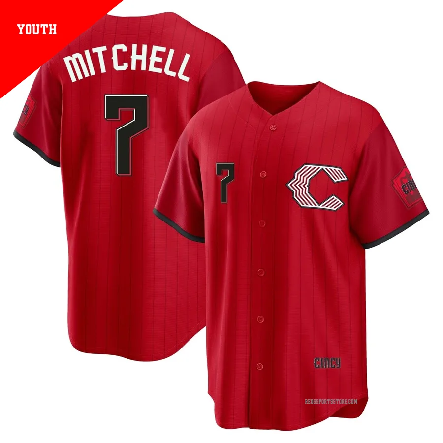Cincinnati Reds ＃7 Kevin Mitchell Youth Red Limited 2026 City Connect Stadium Jersey