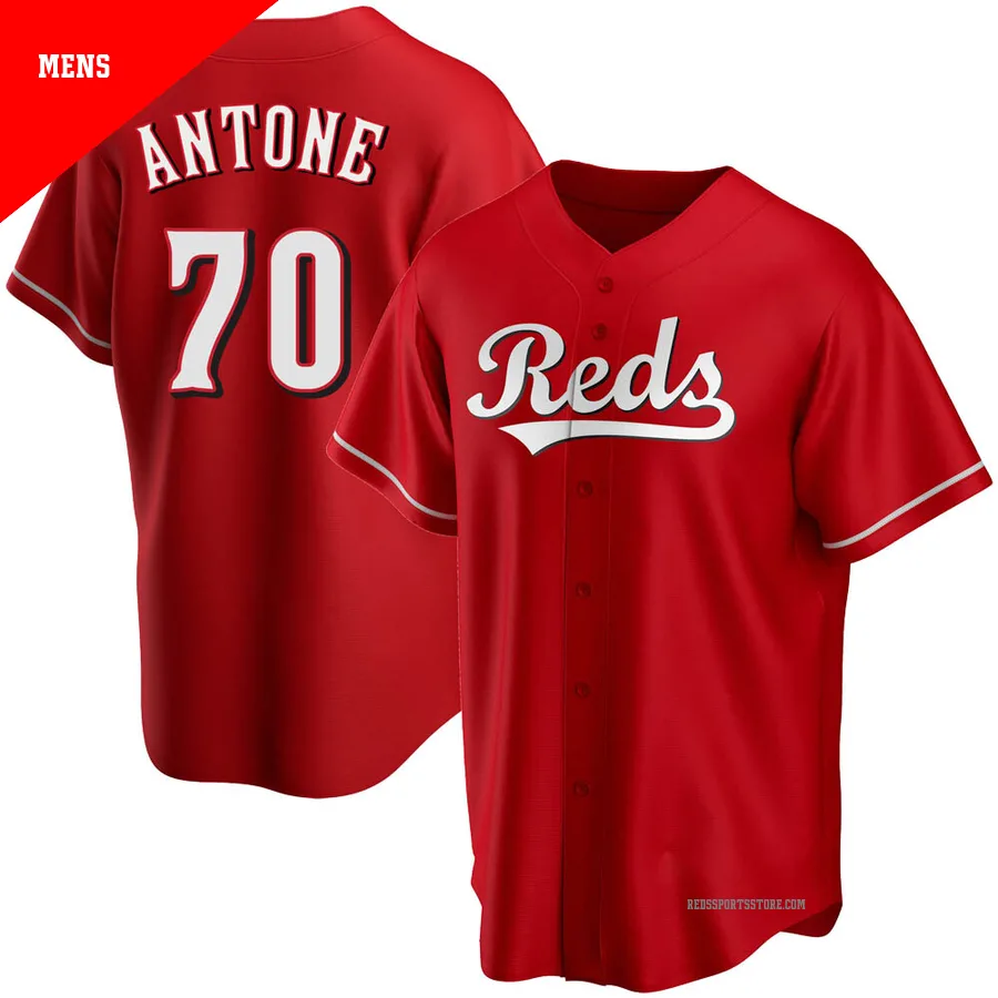 Cincinnati Reds ＃70 Tejay Antone Men's Red Replica Alternate Jersey