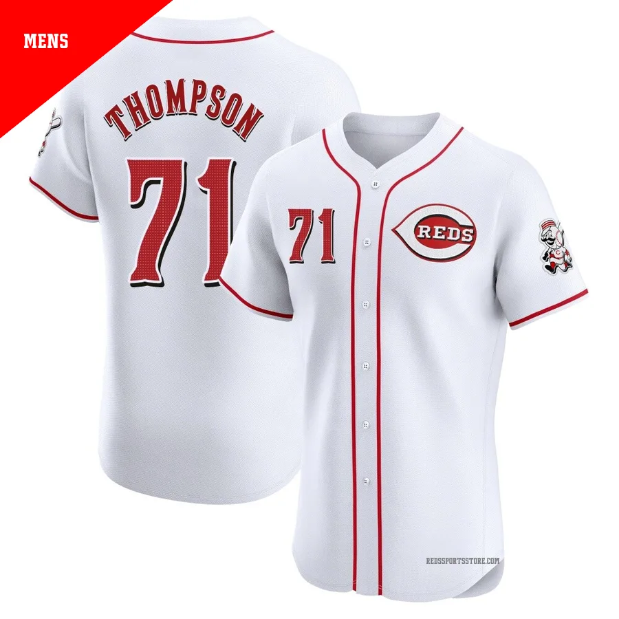 Cincinnati Reds ＃71 Keegan Thompson Men's White Elite Home Jersey