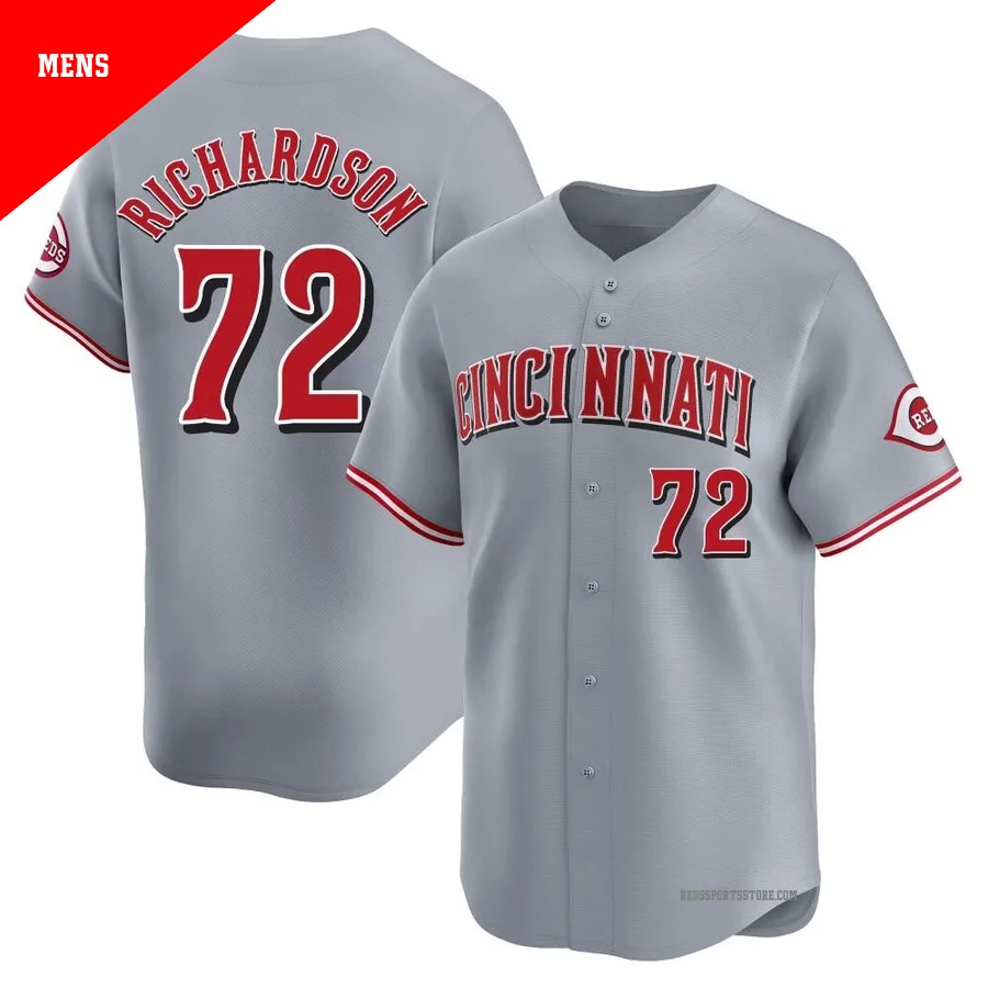 Cincinnati Reds ＃72 Lyon Richardson Men's Gray Limited Away Jersey