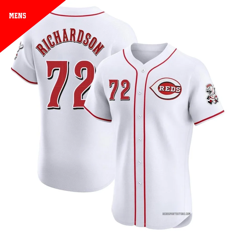 Cincinnati Reds ＃72 Lyon Richardson Men's White Elite Home Jersey