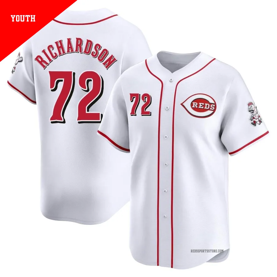Cincinnati Reds ＃72 Lyon Richardson Youth White Limited Home Jersey