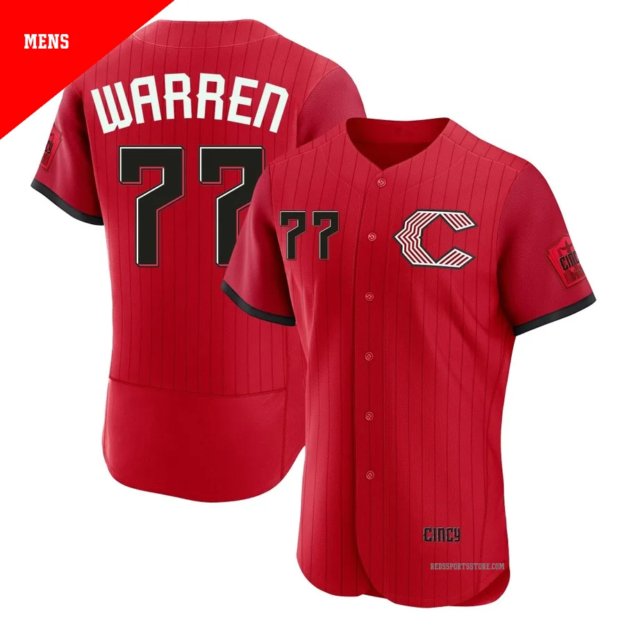 Cincinnati Reds ＃77 Art Warren Men's Red Authentic 2026 City Connect Stadium Jersey