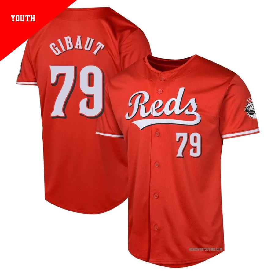 Cincinnati Reds ＃79 Ian Gibaut Youth Red Limited Alternate Jersey