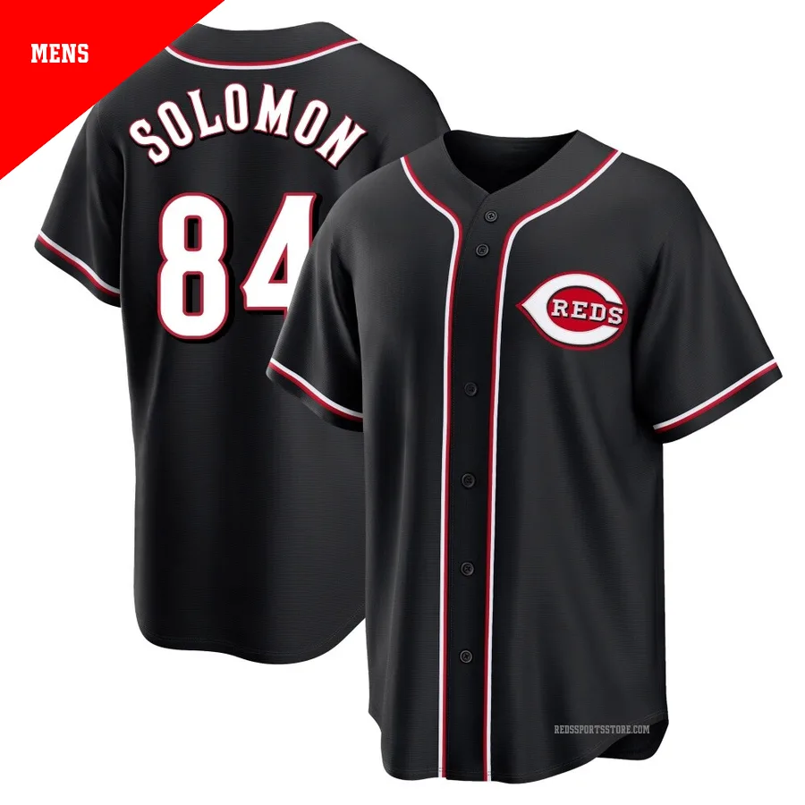 Cincinnati Reds ＃84 Jared Solomon Men's Black Replica Fashion Out Jersey