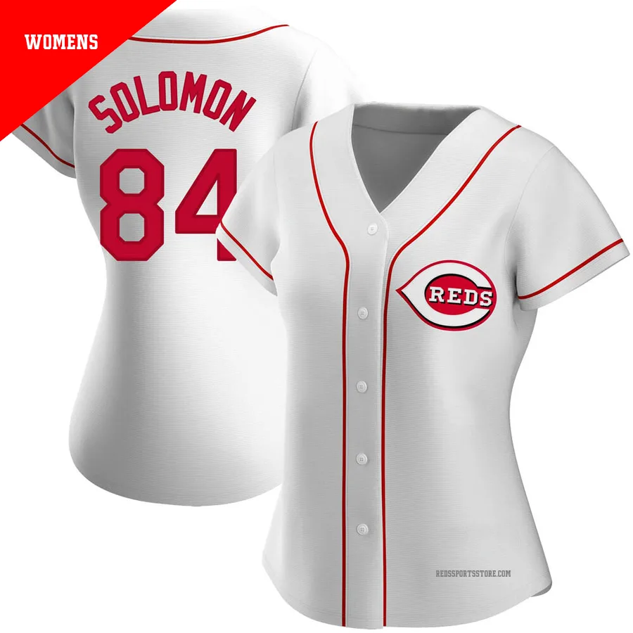 Cincinnati Reds ＃84 Jared Solomon Women's White Replica Home Jersey
