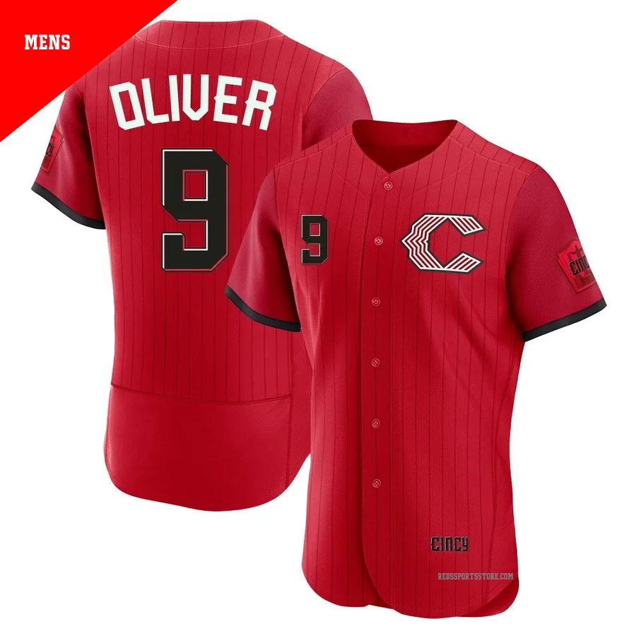 Cincinnati Reds ＃9 Joe Oliver Men's Red Authentic 2026 City Connect Stadium Jersey