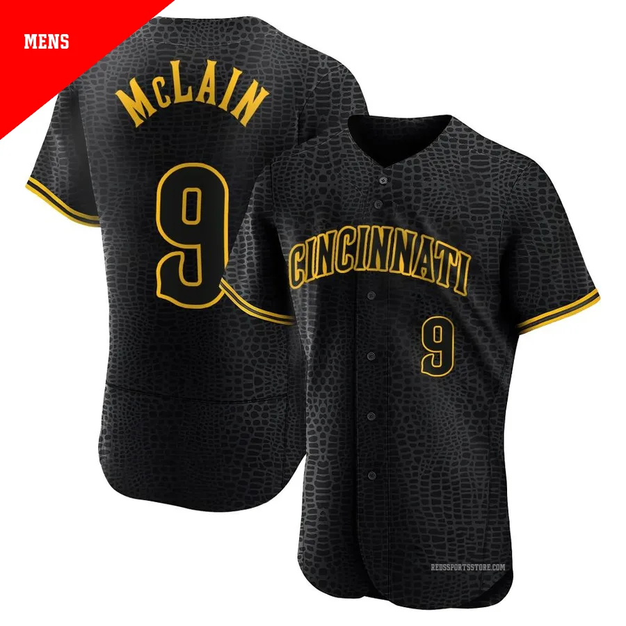 Cincinnati Reds ＃9 Matt McLain Men's Black Authentic Snake Skin City Jersey