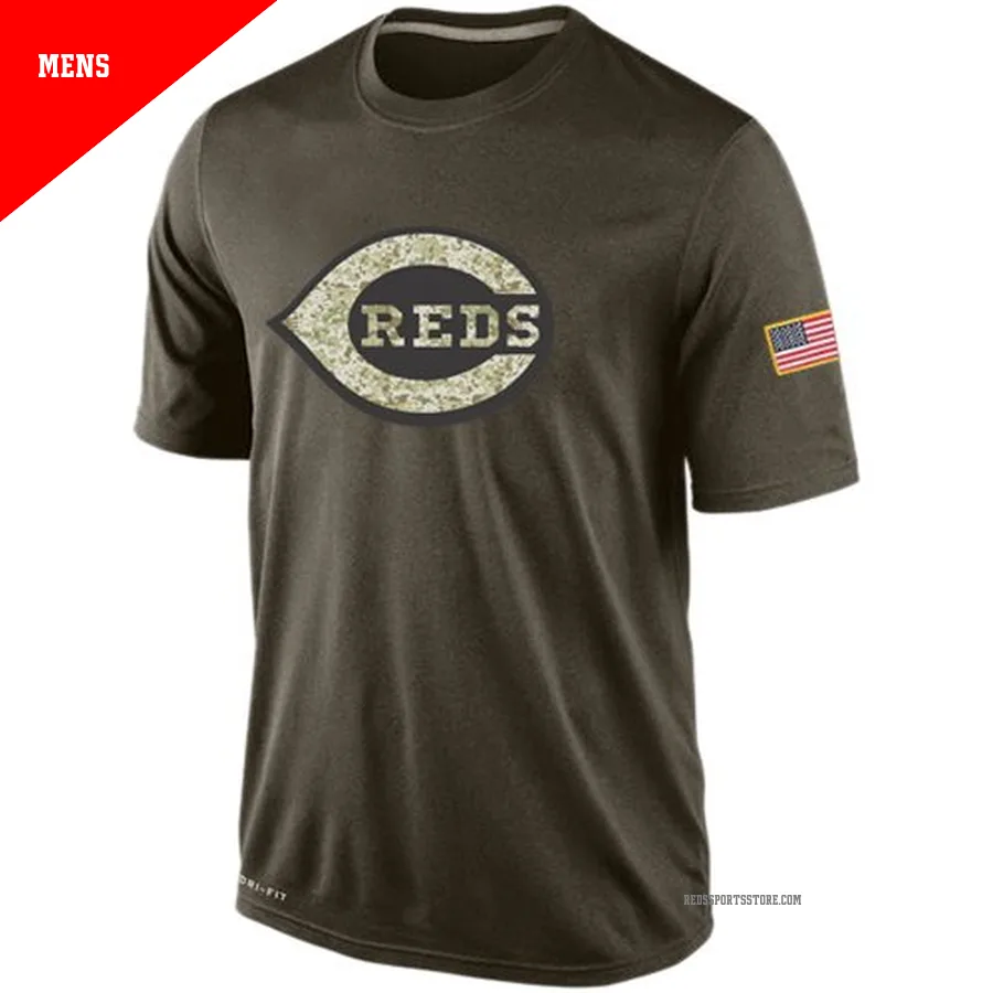 Cincinnati Reds Men's Olive Dri-Fit Salute To Service KO Performance T-Shirt